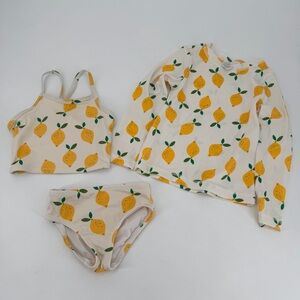 Hanna Andersson Lemon Tankini Rashguard Swim Swimsuit 110 5